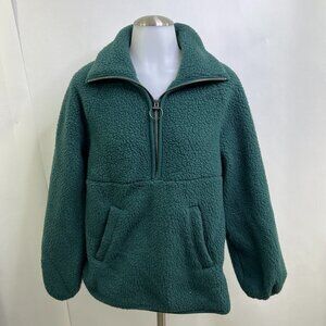 Madewell Polartec Half Zip Jacket‎ S Pullover Green Sherpa Teddy Fleece Sweater